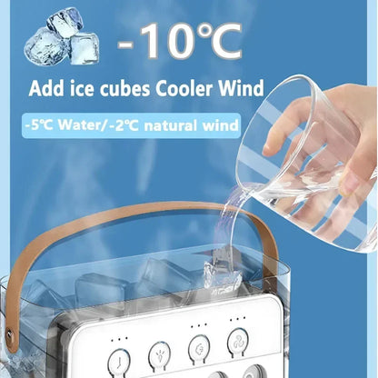 3-in-1 Portable Humidifier Fan | USB Air Cooler with LED Light & Essential Oil Diffuser